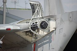 M61 Vulcan mounted on the side of the right engine intake