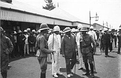 German Colonial Secretary Bernhard Dernburg (2nd from right) on an inspection tour in East Africa, with British officials at Nairobi in 1907