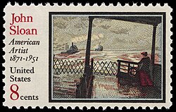 John Sloan on a 1971 stamp