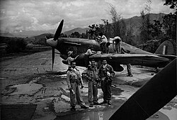 Indian Airforce Pilots after a mission during the Burma Campaign