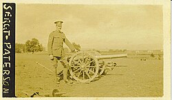 Sergeant Paterson, IV (4th) Highland (Mountain) Brigade, RGA, with 10-pdr mountain gun ca 1915