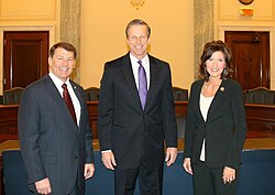 Congressional delegation in 2015: (from left) Senator Mike Rounds, Senator John Thune, and Representative Kristi Noem.