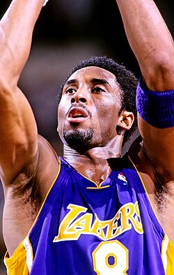 Bryant taking a shot in a game against the Boston Celtics on Dec 20, 1999