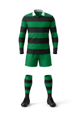 Emerald green_black_hoops_rugby