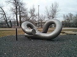 Statue of a Pandrol PR clip in Calgary