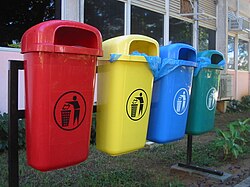 Recycling trash can in Natal, Brazil