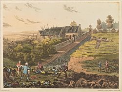 A mass grave of soldiers killed at the Battle of Waterloo