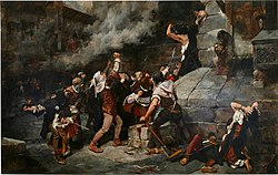 "At the Feet of the Saviour" (1887), a painting by Vicente Cutanda depicting the massacre of Jews in Toledo