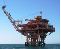 An offshore platform in the Darfeel Gas Field