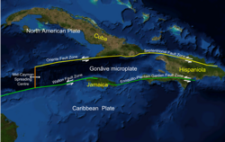 Map showing regional tectonic setting of the Enriquillo-Plantain Garden fault zone