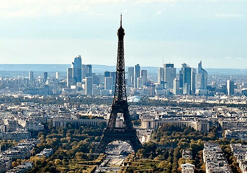 Skyline of Paris, which is the most populated urban area in the European Union and France