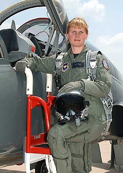 Lt. Line Bonde, the first female fighter pilot in the Royal Danish Air Force