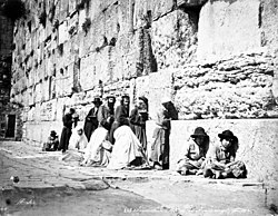 Jews at the Western Wall in the 1870s, a holy site in Judaism