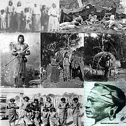 A collage of images showing Qom people in their traditional clothing.