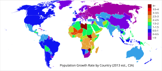 Most African countries have annual population growth rates above 2%.