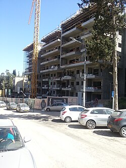 New buildings under construction in Haifa as part of the evacuate and build program