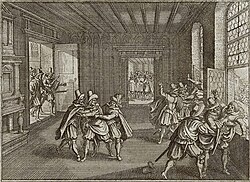The 1618 Defenestration of Prague marked the beginning of the Bohemian Revolt against the Habsburgs and therefore the first phase of the Thirty Years' War.