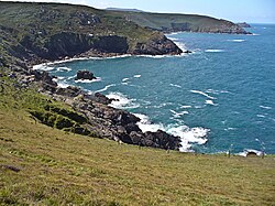 From Mussel Point over Wicca Pool and Porthzennor Cove to Zennor Head and Gurnard's Head beyond