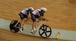 Cycling: Karissa Whitsell and Mackenzie Woodring (pilot) from the United States, compete in Beijing 2008