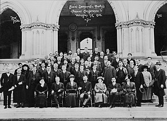 Group photo from the Social Democratic Party Annual Conference in Wellington, 1914.