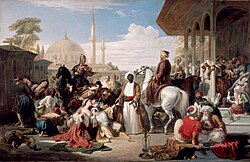 "Slave Market in Constantinople", painting by William Allan, 1838