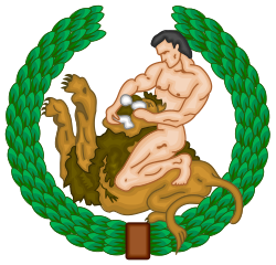 A laurel wreath in the emblem of the Spanish anarcho-syndicalist labor union, the CNT.
