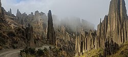 Geological formations in the "Valle de las Ánimas" on the outskirts of the city