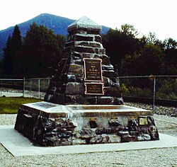 Memorial to the "last spike" in Craigellachie