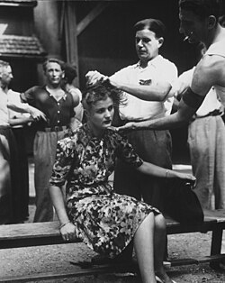 In France after liberation by the Allies, many women had their heads shaved as punishment for having had relationships with Germans.
