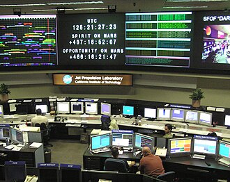 Control center at NASA's Jet Propulsion Laboratory