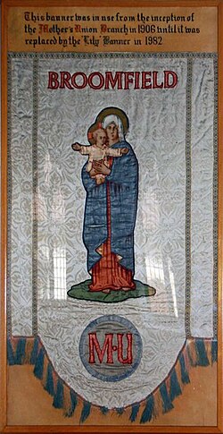 Banner made in 1906 for the Mothers' Union of St Mary's parish church, Broomfield, Essex