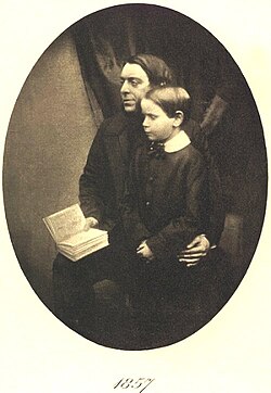 Edmund Gosse in 1857, with father Philip Henry Gosse