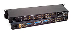 Professional audio interfaces often have industry-standard inputs, such as XLR and 1/4" audio jacks, in this case ADAT, TDIF, and S/PDIF