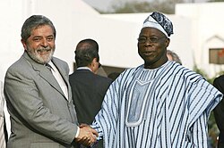 Olusẹgun Obasanjo and the president of Brazil, Lula da Silva, 2005