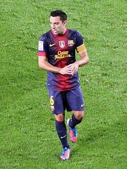 Xavi came on as a substitute for the last of his 767 Barcelona appearances.