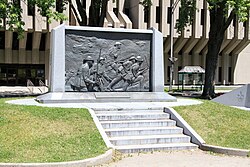 Je me souviens (1989) Royal 22e Régiment memorial by André Gauthier (sculptor) at Quebec City Armoury