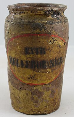 Medicinal jar with Extractum Hellebori nigri, Hamburg, first half of the 19th century.