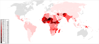 World map indicating literacy rate by country in 2015 (2015 CIA World Factbook). Grey = no data.