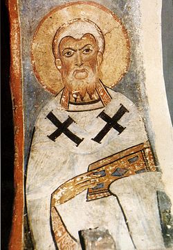 A Greek fresco of Athanasius of Alexandria, the chief architect of the Nicene Creed, formulated at Nicaea