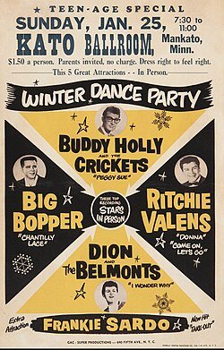 Poster for the "Winter Dance Party" tour
