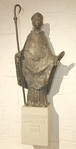 Modern statue in Bremen Cathedral of Archbishop Adalbert of Hamburg, who may have met with Earl Thorfinn and who appointed Bishop Thorulf of Orkney.[50]