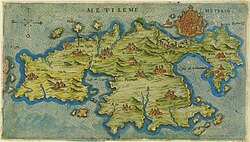 Map of Lesbos by Giacomo Franco (1597)