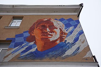 A mural dedicated to Modrić in Kazan.