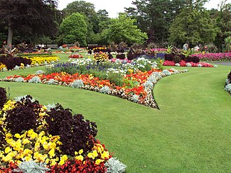Flower garden at the Botanic Gardens, Churchtown, Southport, Merseyside, England