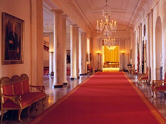 Cross Hall, which connects the State Dining Room and the East Room on the State Floor