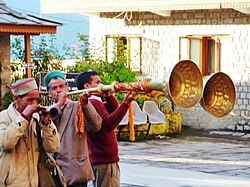 Trumpeters, Royal Palace, Sarahan, Himachal Pradesh, India