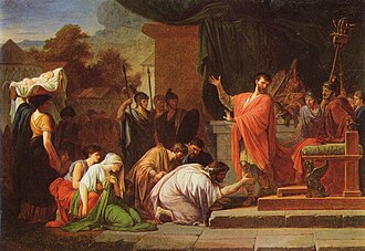 King Perseus of Macedon in front of Aemilius Paulus by Jean-François Pierre Peyron, 1802 (Museum of Fine Arts, Budapest)