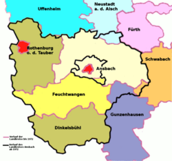 The administrative reform in Bavaria in the Franconian county of Ansbach