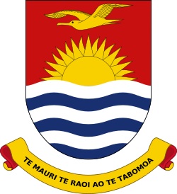 Kiribati: "Health, Peace and Prosperity" on the Coat of arms of Kiribati.