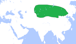 Territory of the Xiongnu, which included Mongolia, Western Manchuria, Xinjiang, East Kazakhstan, East Kyrgyzstan, Inner Mongolia, and Gansu.